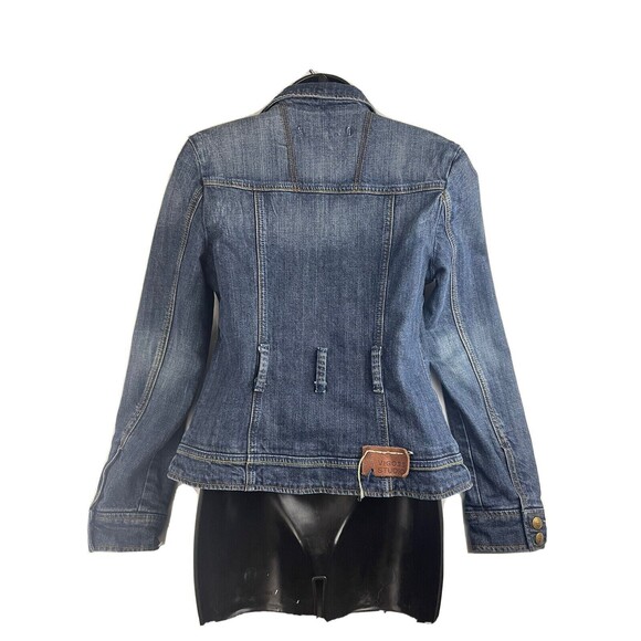 Vigoss Studio Women's Jacket Blue Trucker Denim Jean Lined Large - Picture 2 of 10